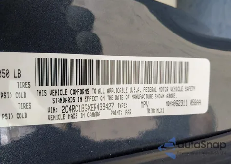 2014 Chrysler Town & Country Touring from USA, damaged, VIN 2C4RC1BGXER439427